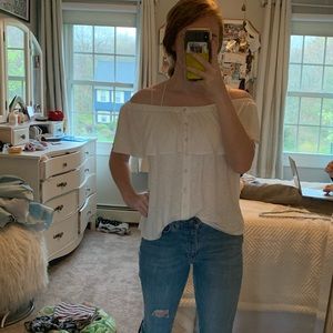 American Eagle White Off the Shoulder Top